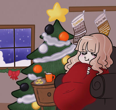 Cozy Sinabun Christmas Illustration