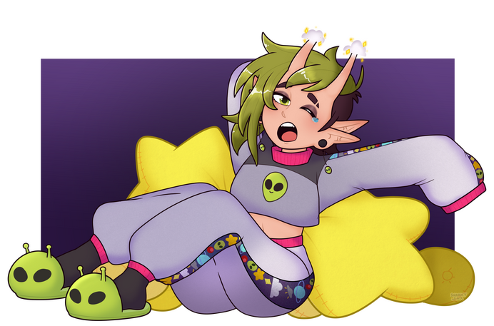 Cozy Alien - Art trade with BaileyAlien